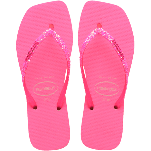 Chinelo Havaianas Slim Square Glitter Neon